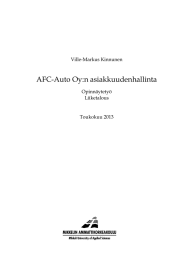 AFC-Auto Oy:n asiakkuudenhallinta  Ville-Markus Kinnunen Opinnäytetyö