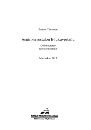 Asuinkerrostalon E-lukuvertailu  Tommi Tiimonen Opinnäytetyö