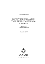 FOTOHYDROIONISAATION VAIKUTUKSISTA SISÄILMAN LAATUUN