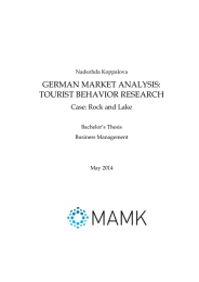 GERMAN MARKET ANALYSIS: TOURIST BEHAVIOR RESEARCH Case: Rock and Lake