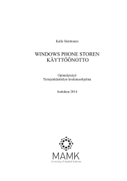 WINDOWS PHONE STOREN KÄYTTÖÖNOTTO  Kalle Henttonen