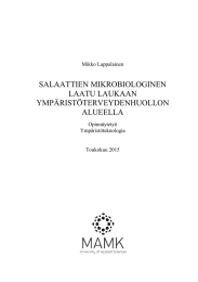 SALAATTIEN MIKROBIOLOGINEN LAATU LAUKAAN YMPÄRISTÖTERVEYDENHUOLLON ALUEELLA