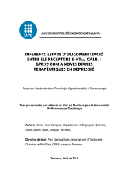 DIFERENTS ESTATS D’OLIGOMERITZACIÓ ENTRE ELS RECEPTORS 5-HT , GALR I