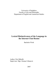 Lexical Distinctiveness of the Language in the Internet Chat Rooms