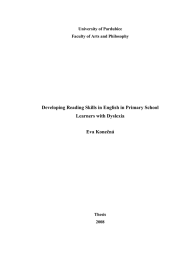 Developing Reading Skills in English in Primary School Learners with Dyslexia