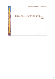 共通イベント・インフラストラクチャー （CEI） 1 WebSphere ESBアナウンスメントWorkshop