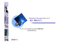 導入・構成ガイド WebSphere Message Broker v6.0 アイ・ビー・エム システムズ・エンジニアリング株式会社