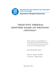 ”SELECTIVE THERMAL EMITTERS BASED ON PHOTONIC CRYSTALS”