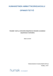 HUMANISTINEN AMMATTIKORKEAKOULU OPINNÄYTETYÖ www.humak.fi