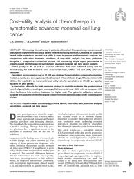 Cost–utility analysis of chemotherapy in symptomatic advanced nonsmall cell lung cancer