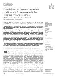 Mesothelioma environment comprises cytokines and T-regulatory cells that suppress immune responses