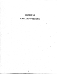 SECTION  VI SUMMARY  OF TESTING ,