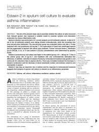 Eotaxin-2 in sputum cell culture to evaluate asthma inflammation , F.Q. Cunha