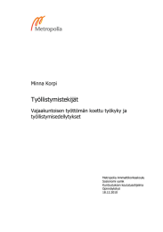 Työllistymistekijät Minna Korpi Vajaakuntoisen työttömän koettu työkyky ja työllistymisedellytykset