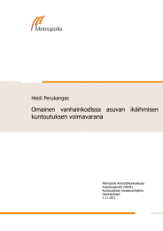 Omainen  vanhainkodissa  asuvan  ikäihmisen kuntoutuksen voimavarana Heidi Perukangas