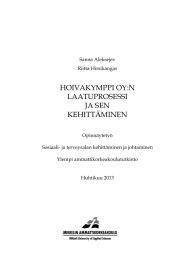 HOIVAKYMPPI OY:N LAATUPROSESSI JA SEN KEHITTÄMINEN