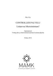 CONTROLLER-PALVELU Lisäarvoa liiketoimintaan?  Päivi Pyy