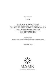 ESPOON KAUPUNGIN PALVELULIIKETOIMEN TOIMIALAN TALOUSENNUSTAMISEN KEHITTÄMINEN