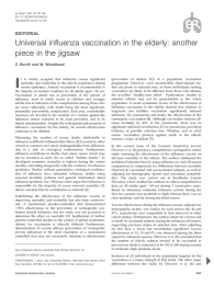 Universal influenza vaccination in the elderly: another piece in the jigsaw EDITORIAL