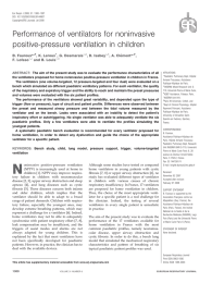 Performance of ventilators for noninvasive positive-pressure ventilation in children B. Fauroux*