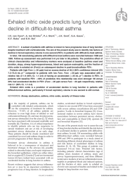 Exhaled nitric oxide predicts lung function decline in difficult-to-treat asthma