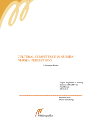 CULTURAL COMPETENCE IN NURSING: NURSES´ PERCEPTIONS