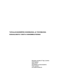 TAPAAJAVANHEMPIEN KOKEMUKSIA JA TOIVOMUKSIA SOSIAALISESTA TUESTA VANHEMMUUTEENSA