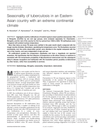 Seasonality of tuberculosis in an Eastern- climate N. Naranbat*, P. Nymadawa