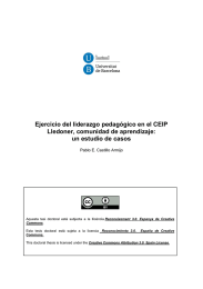 Ejercicio del liderazgo pedagógico en el CEIP Lledoner, comunidad de aprendizaje: