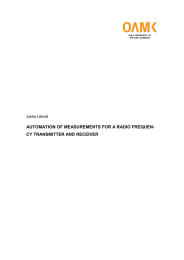 AUTOMATION OF MEASUREMENTS FOR A RADIO FREQUEN- CY TRANSMITTER AND RECEIVER