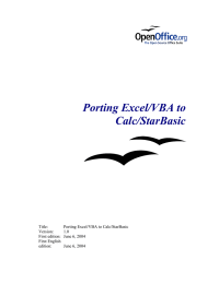 Porting Excel/VBA to Calc/StarBasic