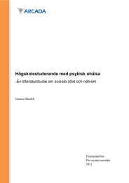 Högskolestuderande med psykisk ohälsa -En litteraturstudie om sociala stöd och nätverk