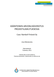 KÄÄNTEINEN ARVONLISÄVEROTUS PROJEKTILASKUTUKSESSA  Case: Ramboll Finland Oy