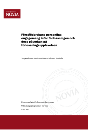 Förstföderskans personliga engagemang inför förlossningen och dess påverkan på förlossningsupplevelsen