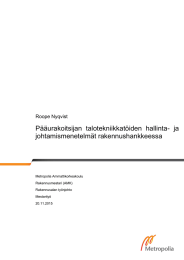 Pääurakoitsijan  talotekniikkatöiden  hallinta-  ja johtamismenetelmät rakennushankkeessa Roope Nyqvist