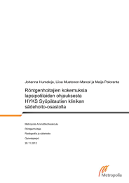 Röntgenhoitajien kokemuksia lapsipotilaiden ohjauksesta HYKS Syöpätautien klinikan sädehoito-osastolla