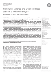 Community violence and urban childhood asthma: a multilevel analysis , F. Earls