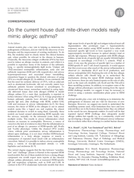 Do the current house dust mite-driven models really mimic allergic asthma? CORRESPONDENCE