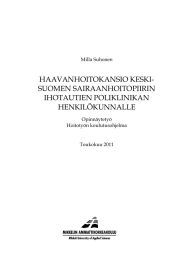 HAAVANHOITOKANSIO KESKI- SUOMEN SAIRAANHOITOPIIRIN IHOTAUTIEN POLIKLINIKAN HENKILÖKUNNALLE