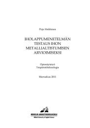 IHOLAPPUMENETELMÄN TESTAUS IHON METALLIALTISTUMISEN ARVIOIMISEKSI