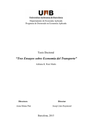 “Tres Ensayos sobre Economía del Transporte”  Tesis Doctoral