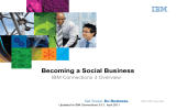 Becoming a Social Business IBM Connections 3 Overview