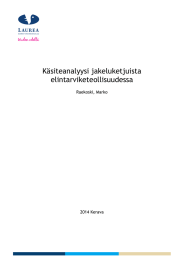 Käsiteanalyysi jakeluketjuista elintarviketeollisuudessa Raekoski, Marko 2014 Kerava