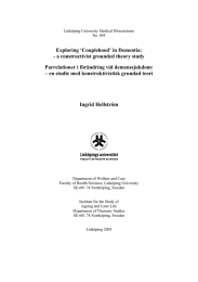 Exploring ‘Couplehood’ in Dementia: - a constructivist grounded theory study