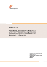 Kestotestausprosessin kehittäminen taajuusmuuttajien massatuotannon laadunvarmistuksessa Andrei Luukka