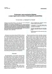 Pulmonary veno-occlusive disease: T.W.  De J.J. Weening**,  R