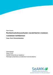 Ravitsemushoitosuositusten rasvakriteerien mukaisen ruokalistan kehittäminen