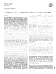 Involvement of pharmacies in tuberculosis treatment CORRESPONDENCE