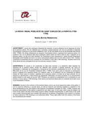 LA NOVA I REIAL POBLACIÓ DE SANT CARLES DE LA... 1794). Noèlia Borràs Matamoros