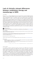 Lack of clinically relevant differences between combination therapy and monotherapy in COPD